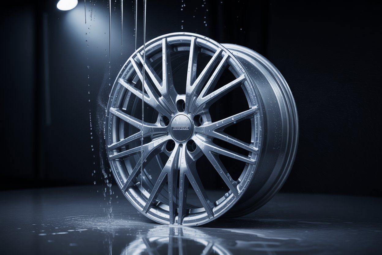 car wheel rim cleaning & polishing